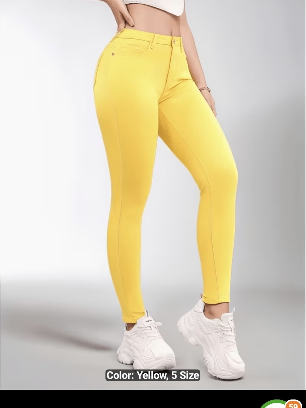 High-Rise Yellow Skinny Pants